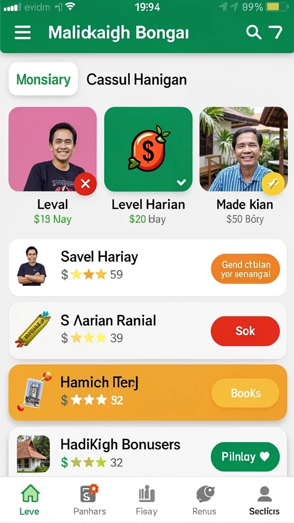 Tampilan menu awal yang menarik.