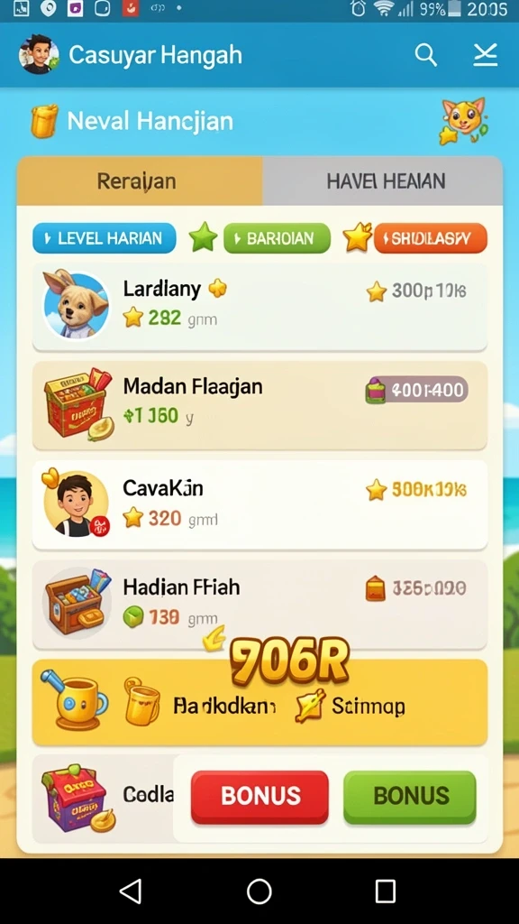 Karakter unik dan beragam pilihan skin untuk dipilih.