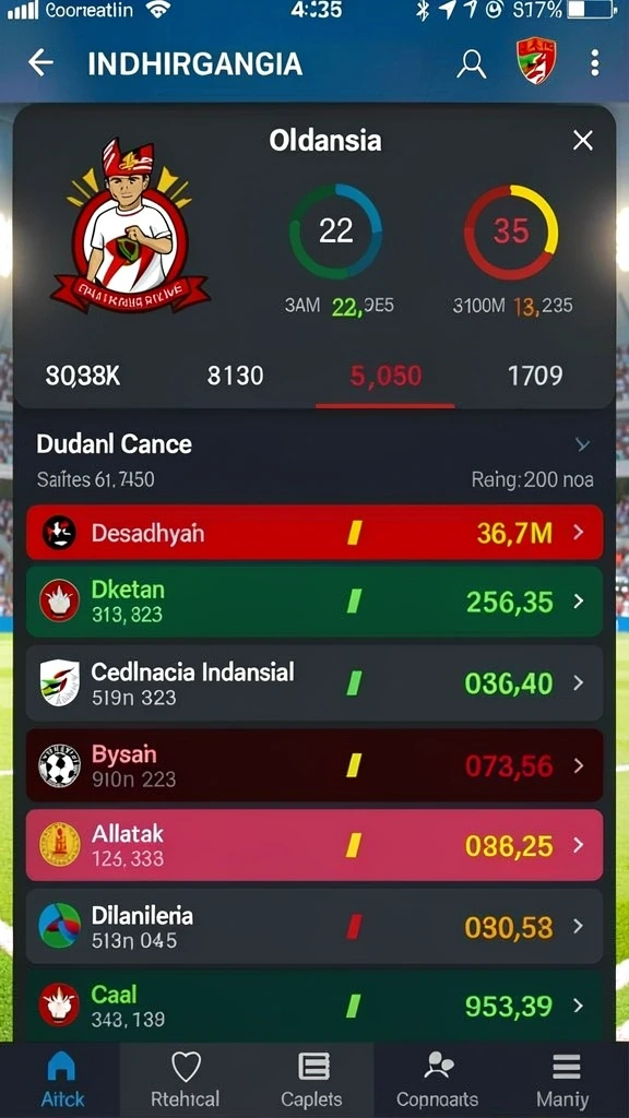 Screenshot menunjukkan variasi permainan yang tersedia.