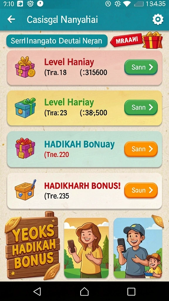 Tantangan harian yang meningkatkan keterampilan bermain.