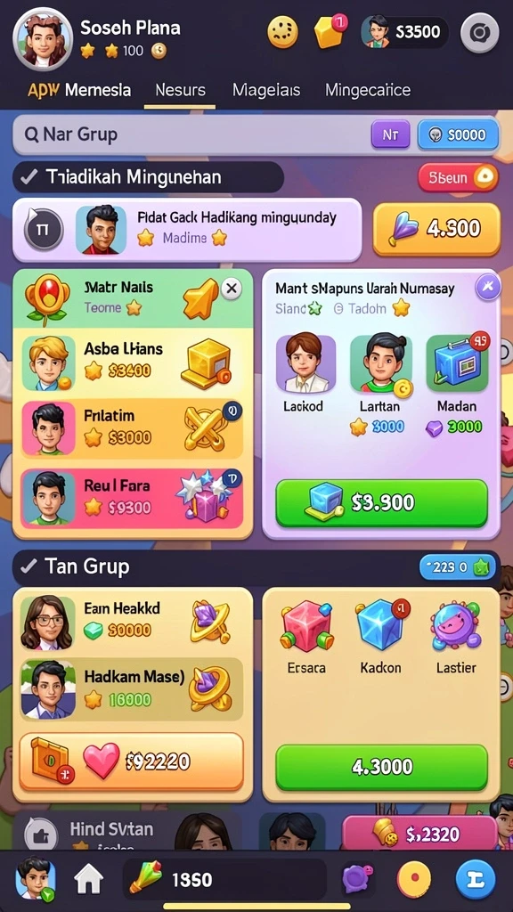 Karakter unik dengan kemampuan menarik.