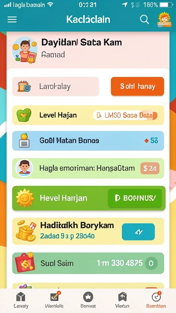 Tampilan utama aplikasi dengan grafis menarik.