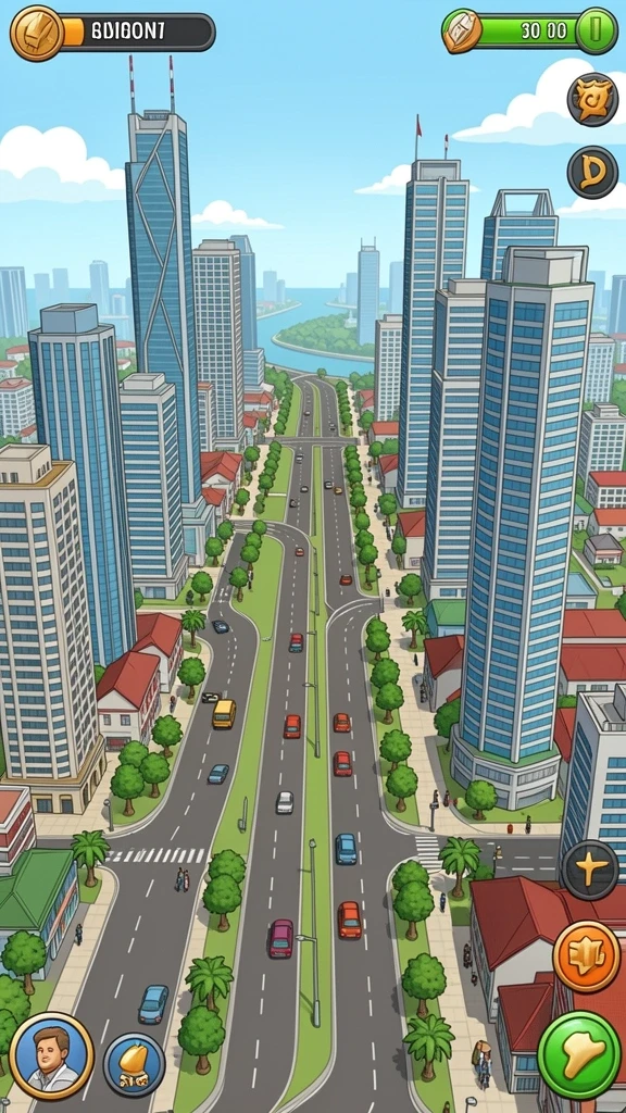 Tangkapan layar menampilkan level dengan grafis indah.